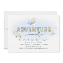 Aventuras Aguarda Convite de Aniversário de Foto