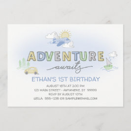 Aventuras Aguarda Convite de Aniversário de Foto