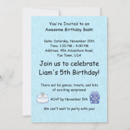 Aventuros Bebê Azul Convite de Aniversário para Me