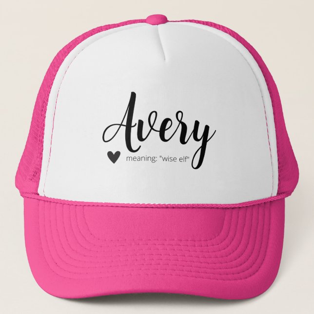 Avery Name Significa Custom Hat Boné Girls Clothin (Frente)