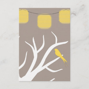 Aves Amarelas em Árvore e Lanternas de Papel RSVP