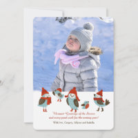 Aves bonitas com Cartão com fotos de roupa de inve
