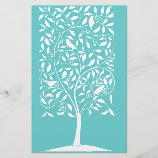 Aves brancas em árvore (Frente)