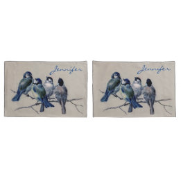 Aves Cinzas Azuis de Cores Aquáticas numa Vintage