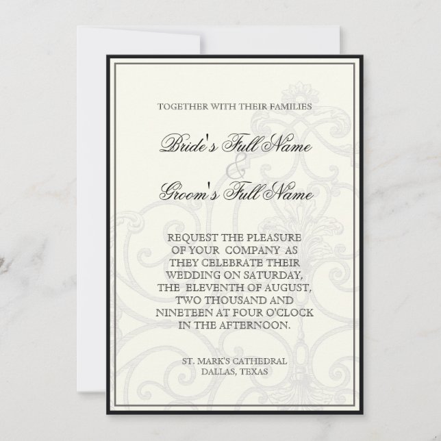 Aves de Cama em Suiços - Convite para Casamento (Frente)