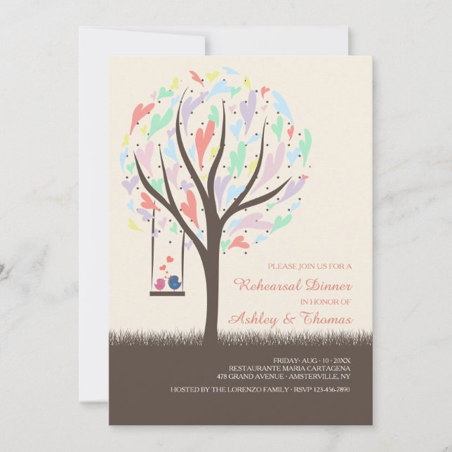 Aves De Capoeira Num Convite A Pastel Em Swing (Frente)