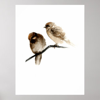 Aves de vintage poster com cinzas