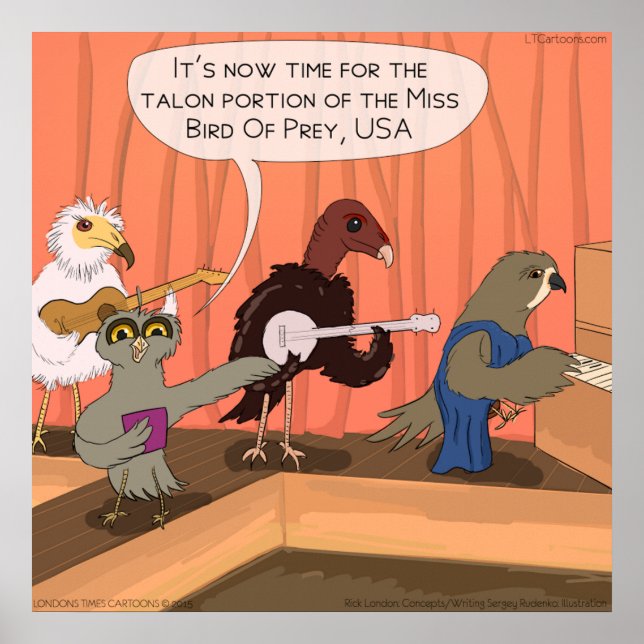 Aves Do Concurso De Prey Talon Poster Engraçado (Frente)