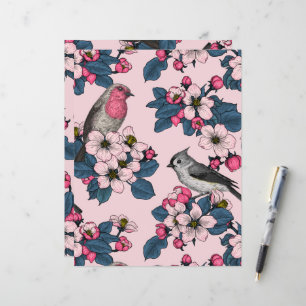 Aves e Blossomas a rosa