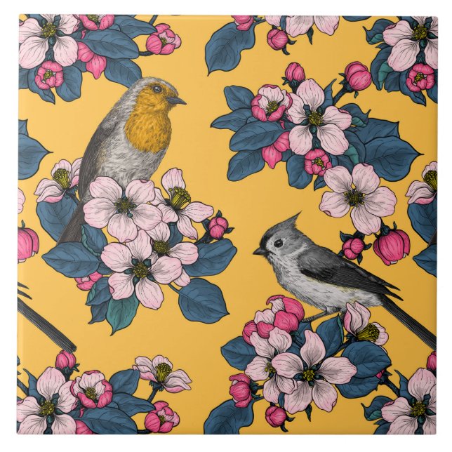 Aves e Blossomas em amarelo (Frente)