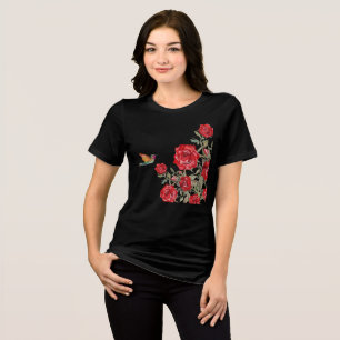 Aves e Rosas vermelhas