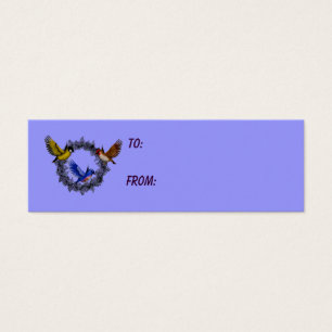 Aves Na Etiqueta De Presente De Foto Da Frota Roxa