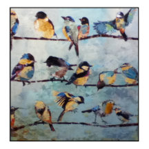 Aves na Impressão de pintura por fio