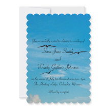 Aves no Convite para Casamento de Voo