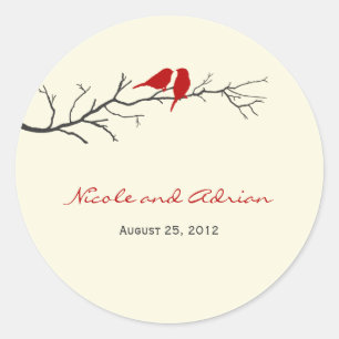 Aves Silhouettes Favorecem Adesivos ou Envelopes S