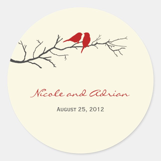 Aves Silhouettes Favorecem Adesivos ou selos de en (Frente)