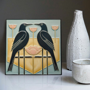 Aves Vintage Mackintosh Arte Deco Nouveau Decoraçã