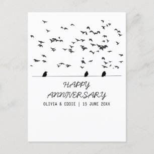 aves voadoras Cartões de aniversário dobrados