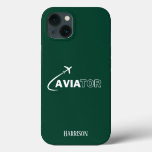 Aviador e avião,Minimalista,Iniciais Monogramas