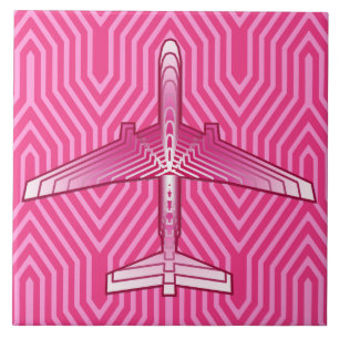 Avião de Art Deco, Fuchsia e Pastel Pink