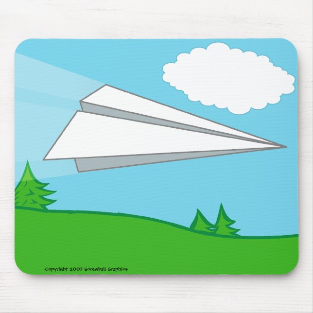 Avião de papel Mousepad (Frente)