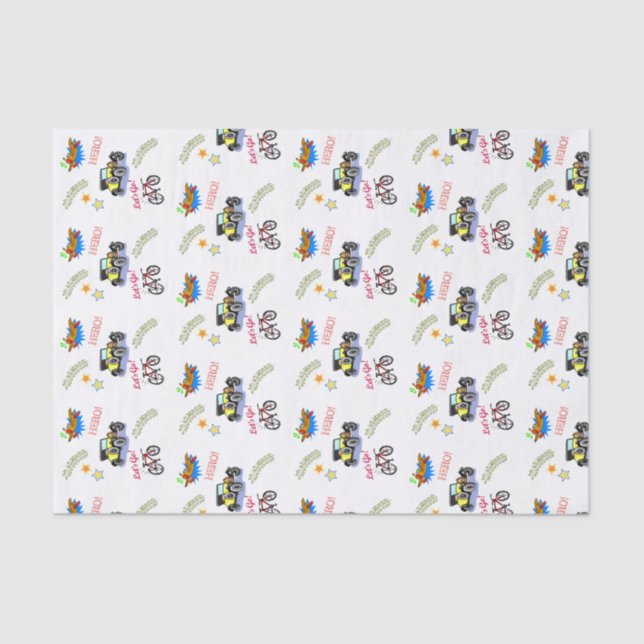 Avião do Ciclo Hero de Papel Tecido (Frente )