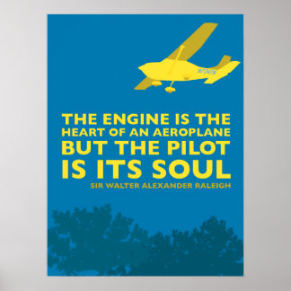 Avião inspirador e poster voador