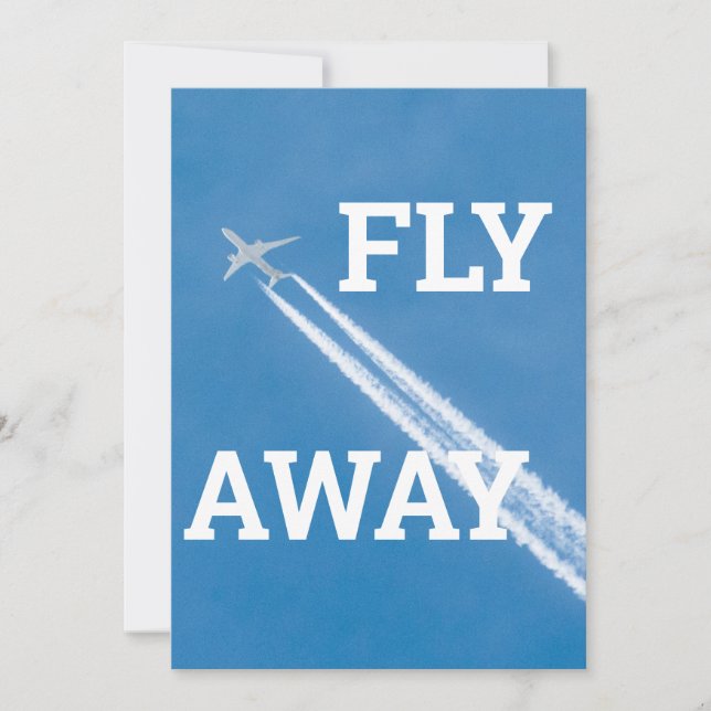 Avião voa no céu azul (Frente)