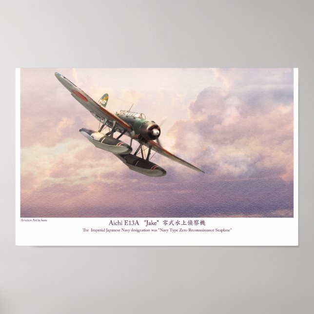 Aviation Art Poster "Aichi E13A "Jake"” (Frente)