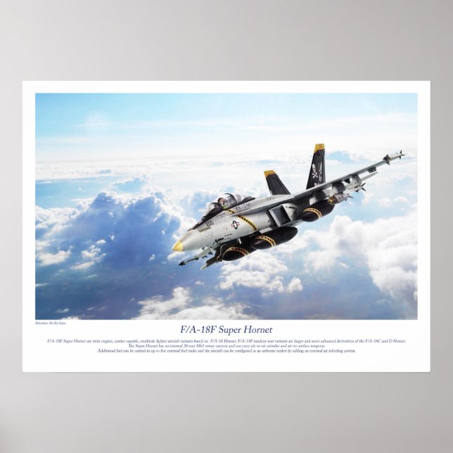 Aviation Art Poster "F/A-18F Super Hornet " (Frente)