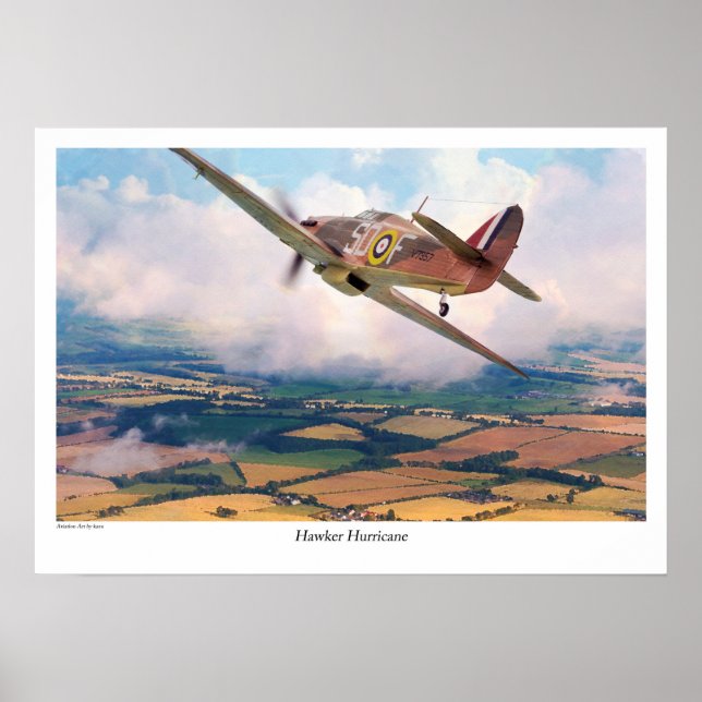 Aviation Art Poster "Hawker Hurricane" (Frente)