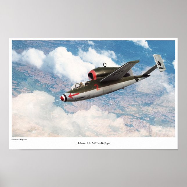 Aviation Art Poster "Heinkel He 162" (Frente)