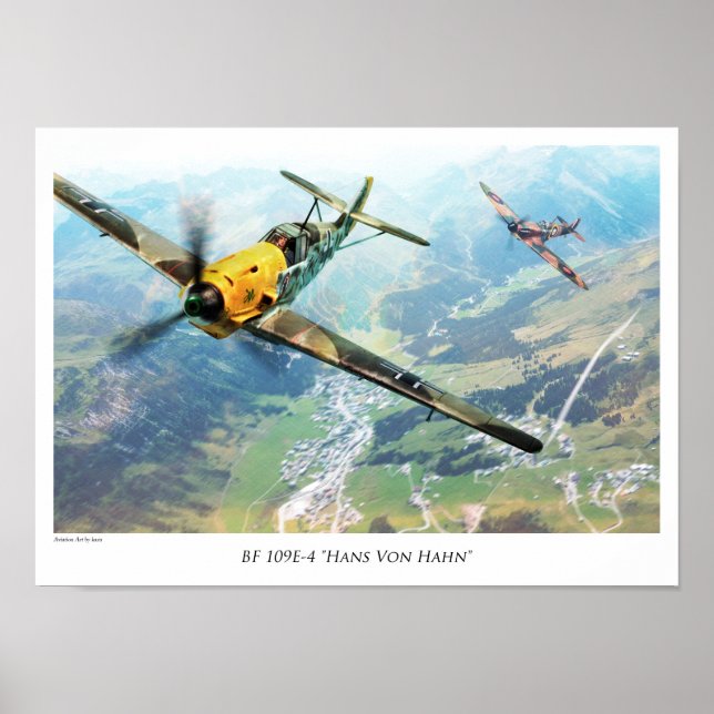 Aviation Art Poster "Messerschmitt Bf 109" (Frente)