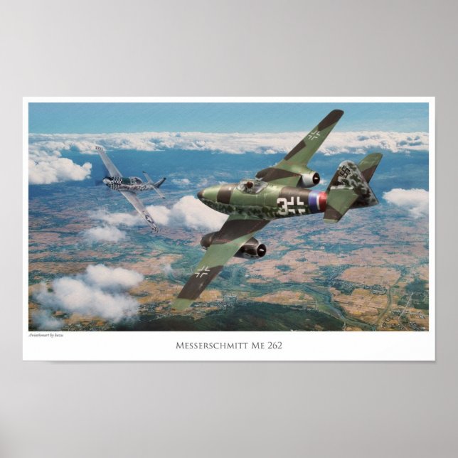 Aviation Art Poster "Messerschmitt Me 262" (Frente)