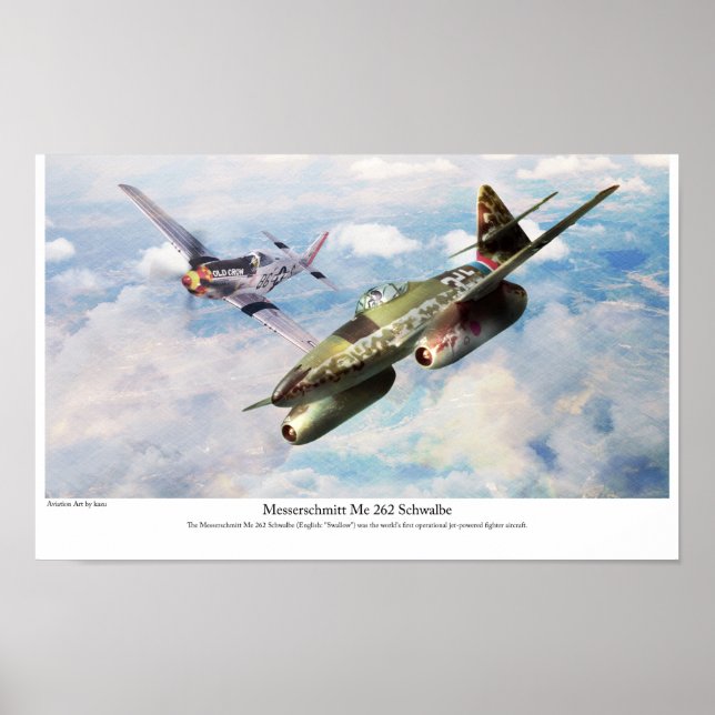 Aviation Art Poster "Messerschmitt Me 262" (Frente)