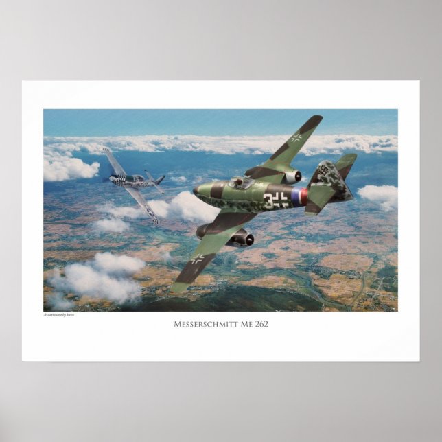Aviation Art Poster "Messerschmitt Me 262" (Frente)