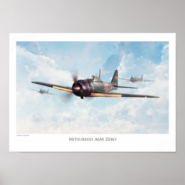 Aviation Art Poster "Mitsubishi A6M Zero" (Frente)