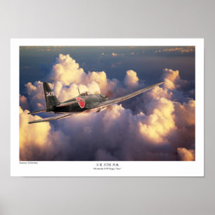 Aviation Art Poster "Mitsubishi A7M Reppu "sam""