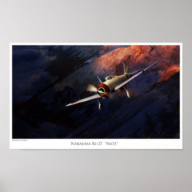 Aviation Art Poster "Nakajima Ki-27"Nate"” (Frente)