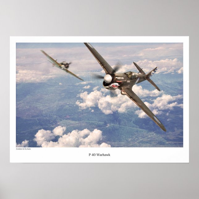 Aviation Art Poster "P-40 Warhawk" (Frente)