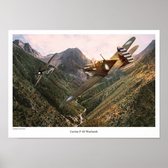 Aviation Art Poster "P-40 Warhawk" (Frente)