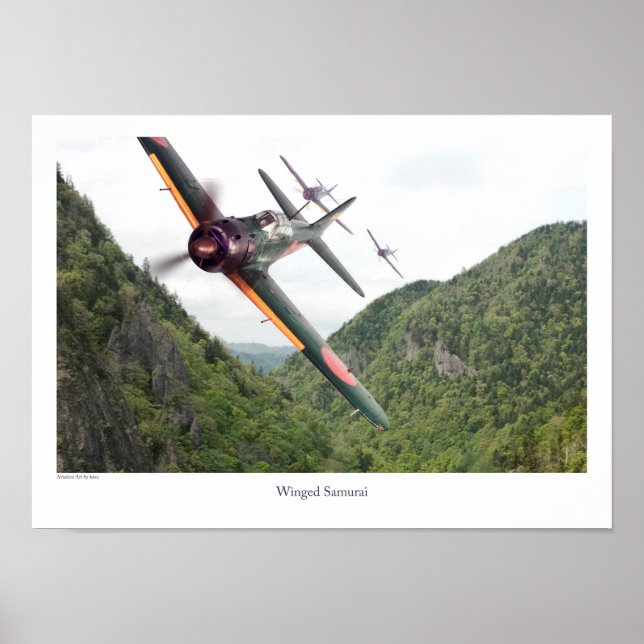 Aviation Art Poster "Winged Samurai Zero" (Frente)