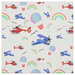 Aviões, helicópteros e Tecido de balões