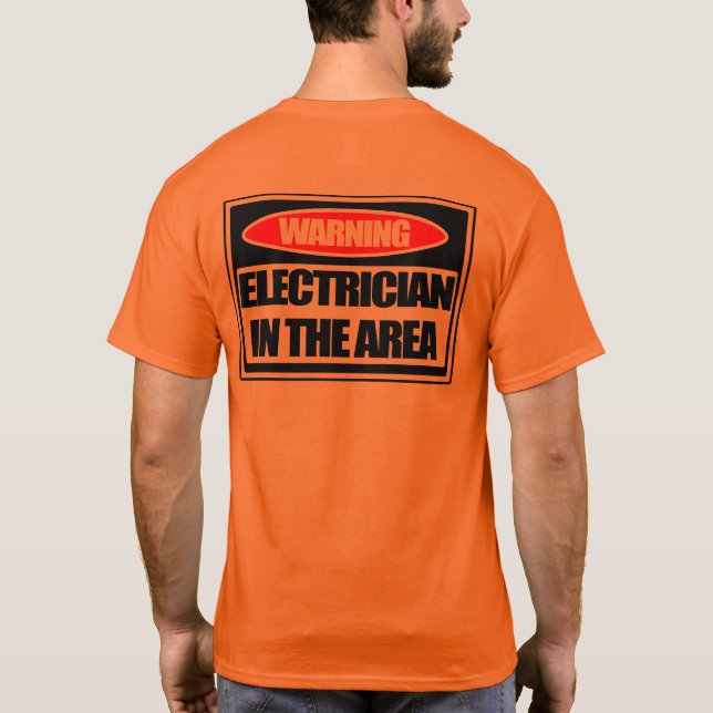 Avisar eletricista na camiseta de segurança de áre (Verso)
