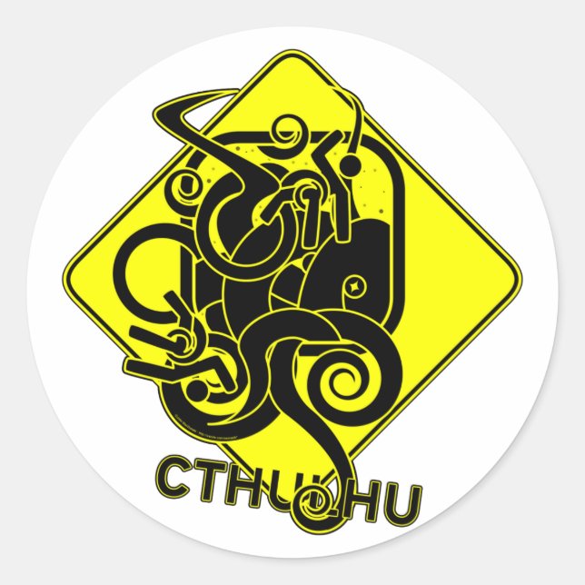Aviso: adesivos Cthulhu (Frente)
