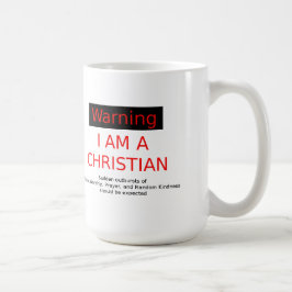 Aviso - caneca de café branco cristã