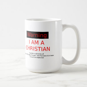 Aviso - caneca de café branco cristã