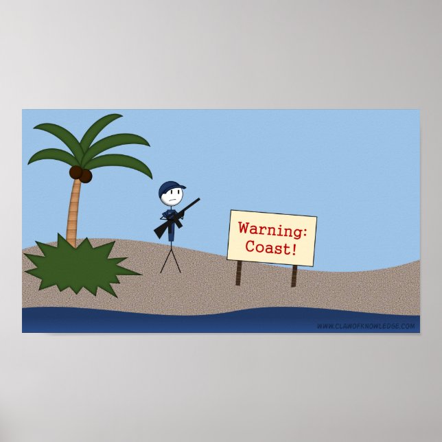 "Aviso: Costa!" Pôster (Frente)