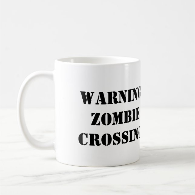 Aviso: Cruzamento do zombi! Caneca de café (Esquerda)