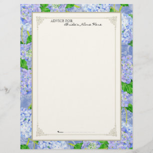 Aviso de Brida Página Azul Hidrangea Lace Floral